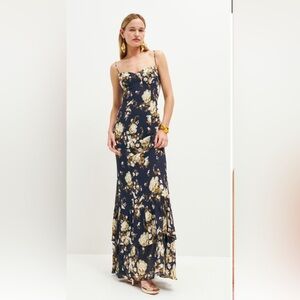 Reformation Blue Sweetheart Maxi Gown